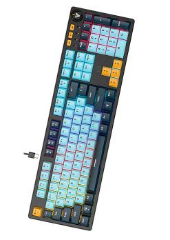Teclado Gaming Mecánico FANTECH Atom107S MK893S - 100% (Azul Sky) Switch Rojo